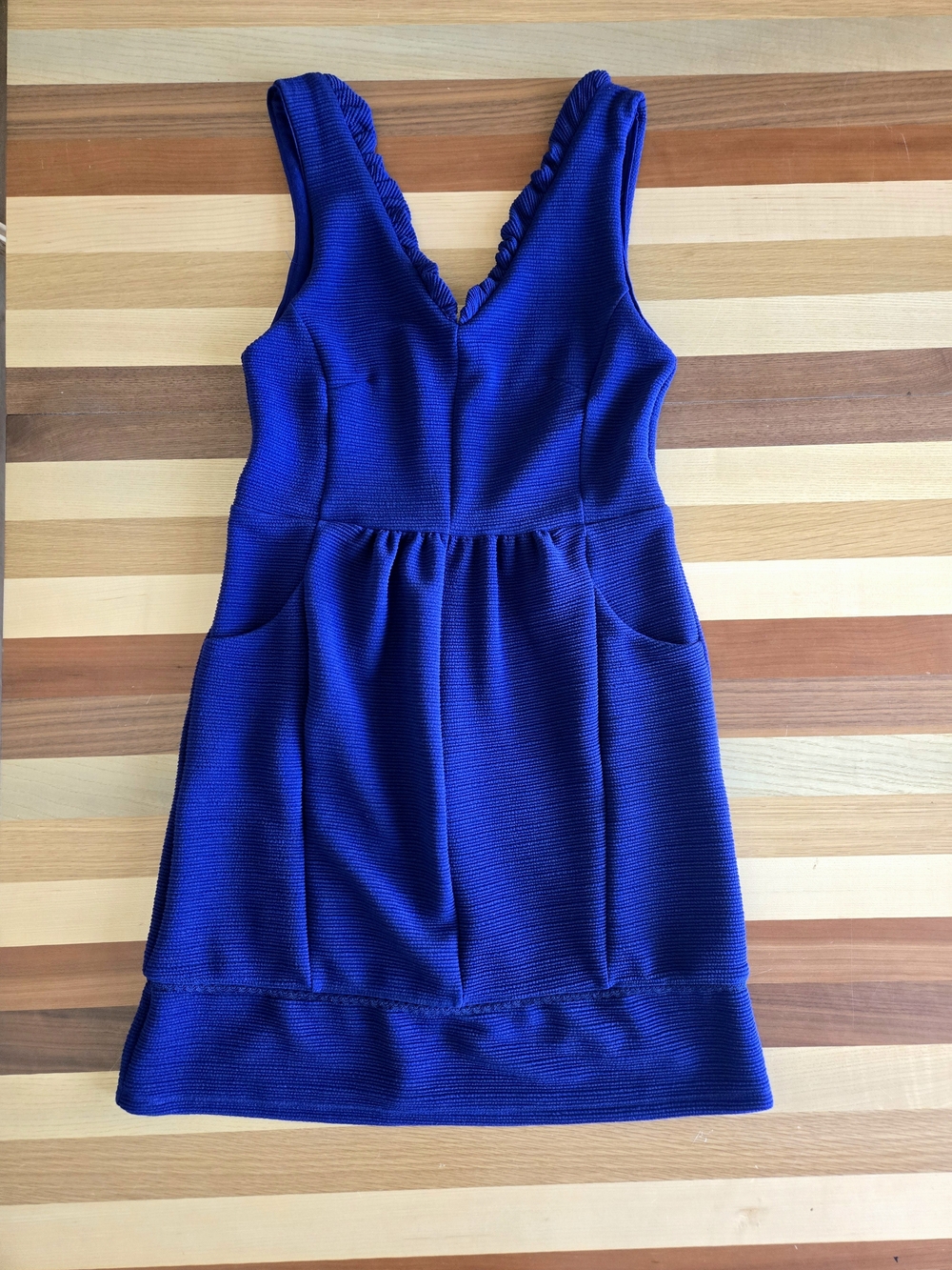 Maeve Vibrant Blue V-Neck Pocket Dress Size Large